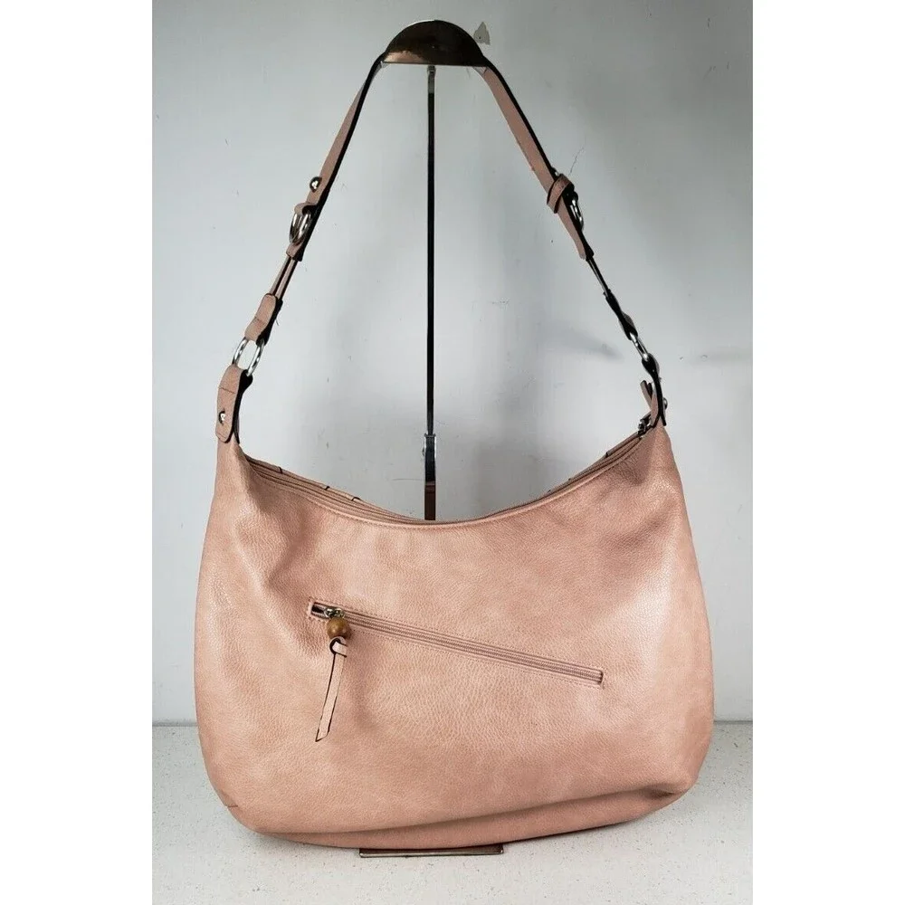 Kensie Hobo Peach/Pink Large Satchel Shoulder Handbag